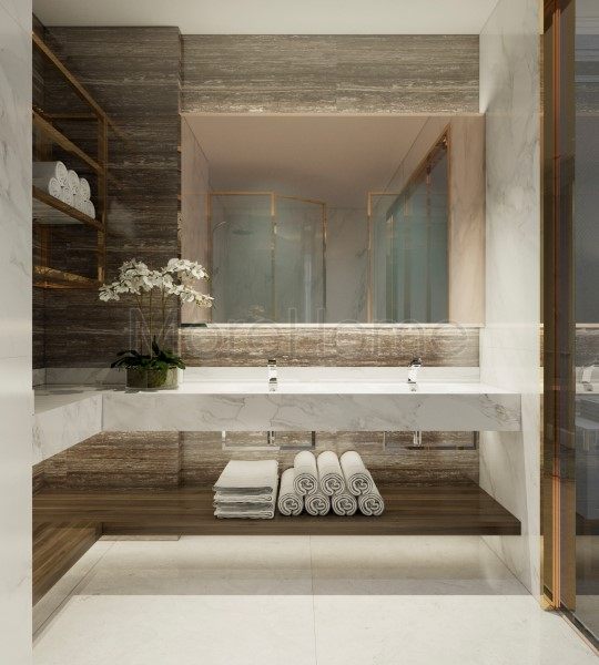 Thiết kế nội thất phòng tắm, nhà vệ sinh căn hộ Vinhomes Central Park Tân Cảng